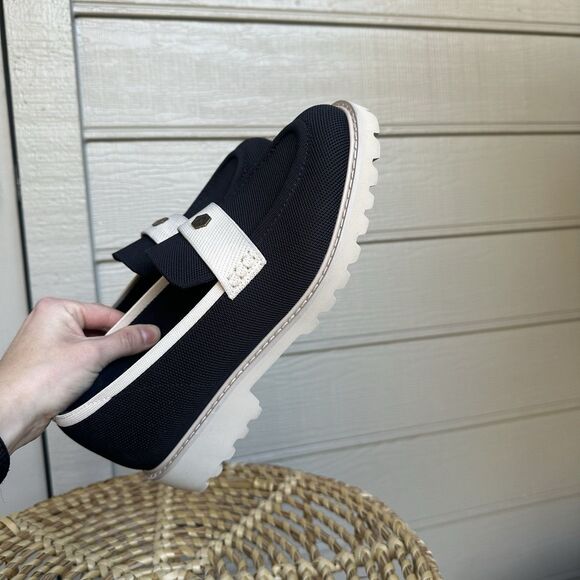 Vivaia Round-Toe Platform Chunky Heel Loafers (Francesca) Black Size 41.5 - Picture 5 of 14